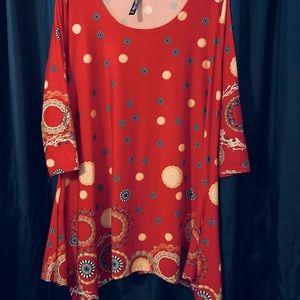 Fuchsia White Mark Tunic Woman’s Plus Size